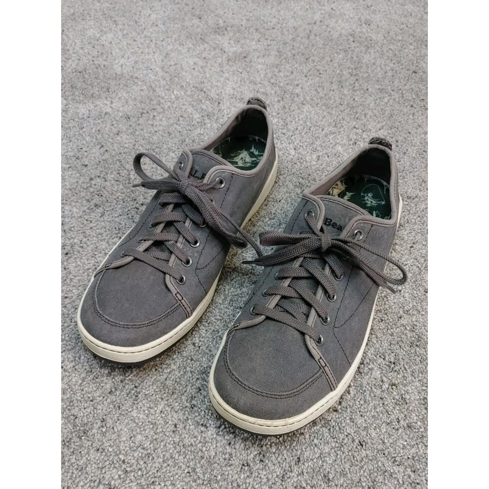 LL Bean Shoes Mens Sz 10.5M Campside Oxford Grey Canvas Comfort Sneakers Shoes